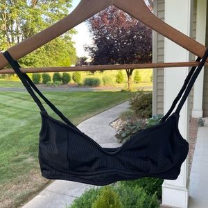 black textured bikini top, size medium